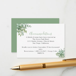 Tarjeta De Recepción Boda de hojas de eucalipto