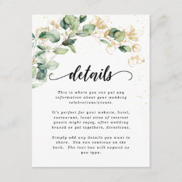 Tarjeta De Recepción Boda de Hojas de Eucalipto Elegantes