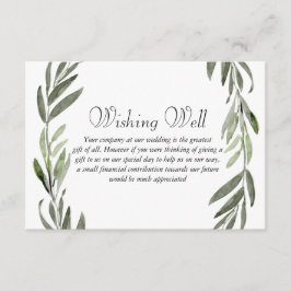 Tarjeta De Recepción Boda de hojas verdes deseando lo mejor