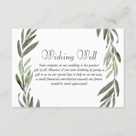 Tarjeta De Recepción Boda de hojas verdes deseando lo mejor