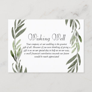 Tarjeta De Recepción Boda de hojas verdes deseando lo mejor