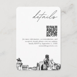 Tarjeta De Recepción Boda de Houston Detalles modernos Código QR