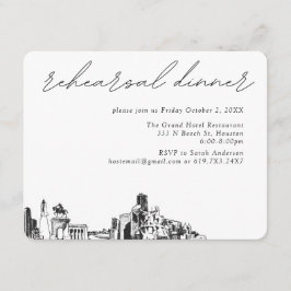 Tarjeta De Recepción Boda de Houston elegante cena de ensayo