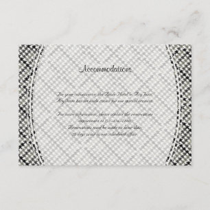 Tarjeta De Recepción Boda de hueso de arenisca negro y blanco Insertar