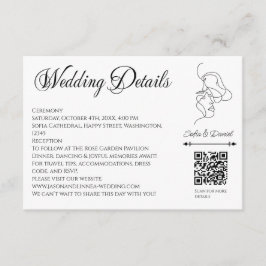 Tarjeta De Recepción Boda de ilustracion de Pareja de Arte de Línea min