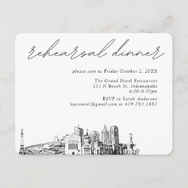 Tarjeta De Recepción Boda de Indianápolis Cena elegante de ensayo