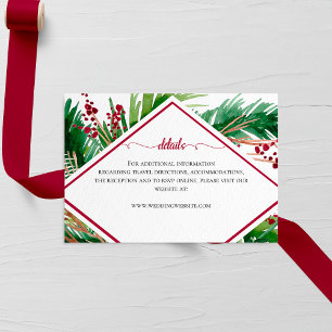 Tarjeta De Recepción Boda de Invierno de Ferns y Berries