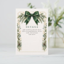 Boda de invierno floral botánica Emerald Bow