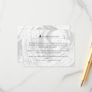 Tarjeta De Recepción Boda de invierno rústica clásica blanca con vetas 