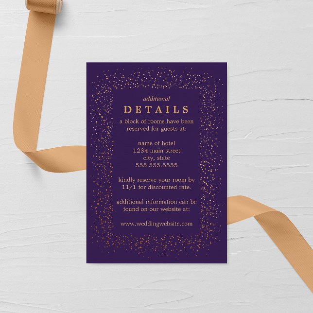 Tarjeta De Recepción Boda de irrupciones de confetti de Ametist y Bronz (Subido por el creador)
