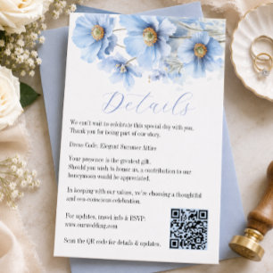 Tarjeta De Recepción Boda de jardín de flores de amapola de Himalaya az