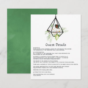 Tarjeta De Recepción Boda de Jardín Floral Pastel Rústico en Terrario