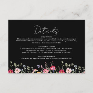 Tarjeta De Recepción Boda de jardín florido rústico campestre