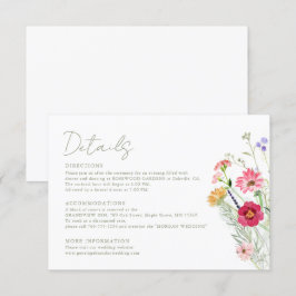 Tarjeta De Recepción Boda de jardín florido rústico campestre