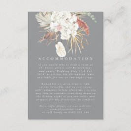 Tarjeta De Recepción Boda de jungla floral de hierba gris Pampas