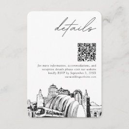 Tarjeta De Recepción Boda de Kansas City Detalles Modernos Código QR