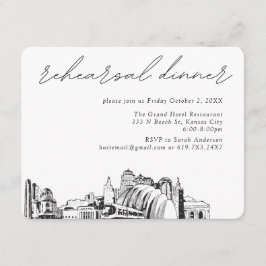 Tarjeta De Recepción Boda de Kansas City Elegante Ensayo Cena