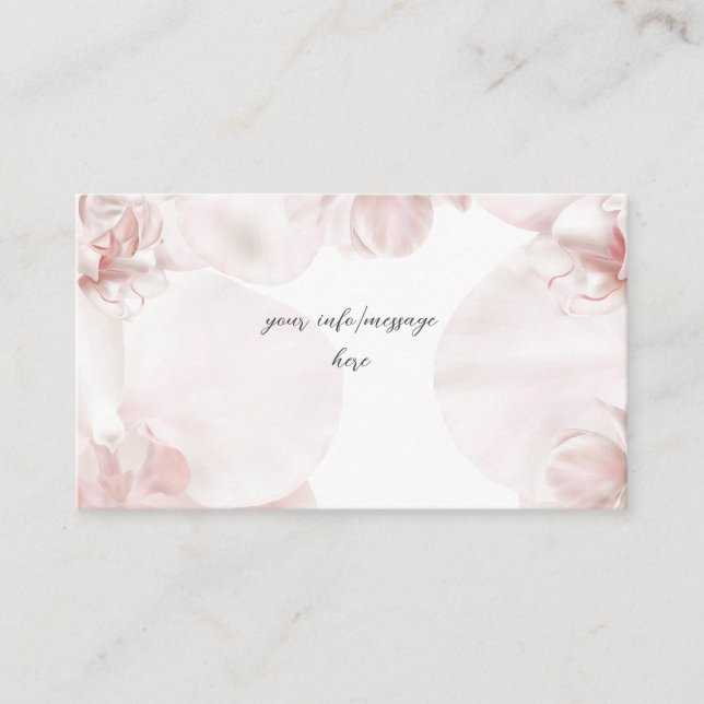 Tarjeta De Recepción Boda de la acuarela de orquídeas rosadas (Anverso)