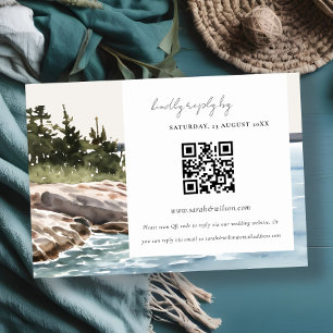 Tarjeta De Recepción Boda de la capa marina de la montaña Rockefeller C
