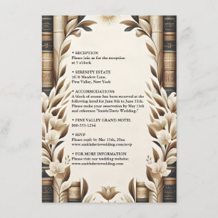 Tarjeta De Recepción Boda de la cubierta del club de libros en inglés a