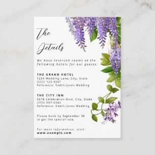 Tarjeta De Recepción Boda de la glicinia morada colgante botánica