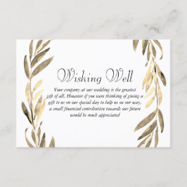 Tarjeta De Recepción Boda de la hoja de oro Wreath que desea bien