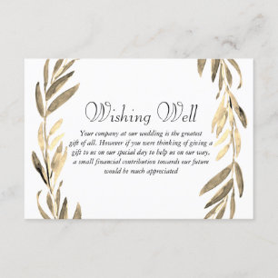Tarjeta De Recepción Boda de la hoja de oro Wreath que desea bien
