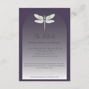 Tarjeta De Recepción Boda de la libélula morada oscura