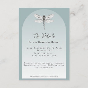 Tarjeta De Recepción Boda de la libélula verde azulada