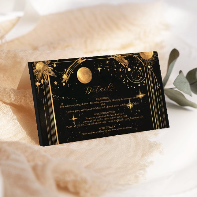 Tarjeta De Recepción Boda de la Luna de los Estrellas Negros Celestiale (Subido por el creador)