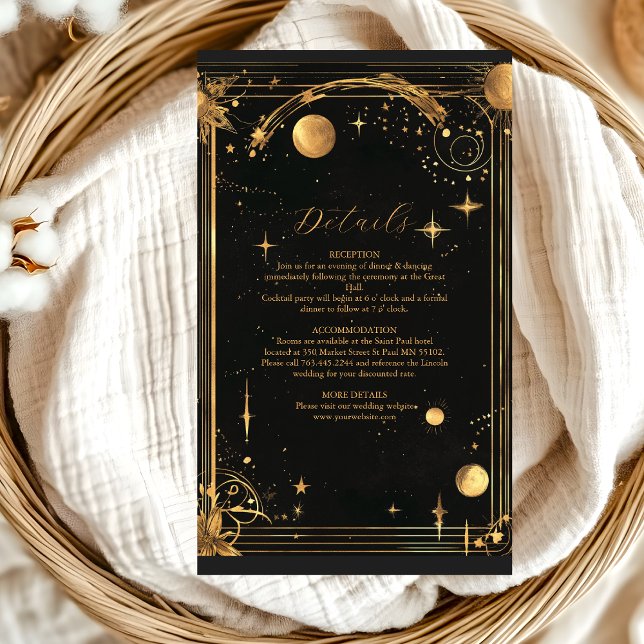 Tarjeta De Recepción Boda de la Luna de los Estrellas Negros Celestiale (Subido por el creador)