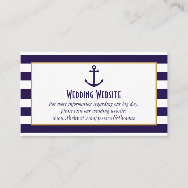 Tarjeta De Recepción Boda de la Marina Náutica y del Anclaje de la Band (Anverso)