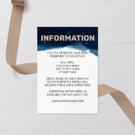 Tarjeta De Recepción Boda de la Marina Ombre con estrellas de bronce