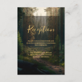 Tarjeta De Recepción Boda de la Naturaleza Verde de los Bosques Pinos