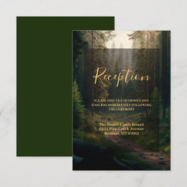 Tarjeta De Recepción Boda de la Naturaleza Verde de los Bosques Pinos