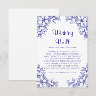 Tarjeta De Recepción Boda de la Ornate Azul Deseando Bien