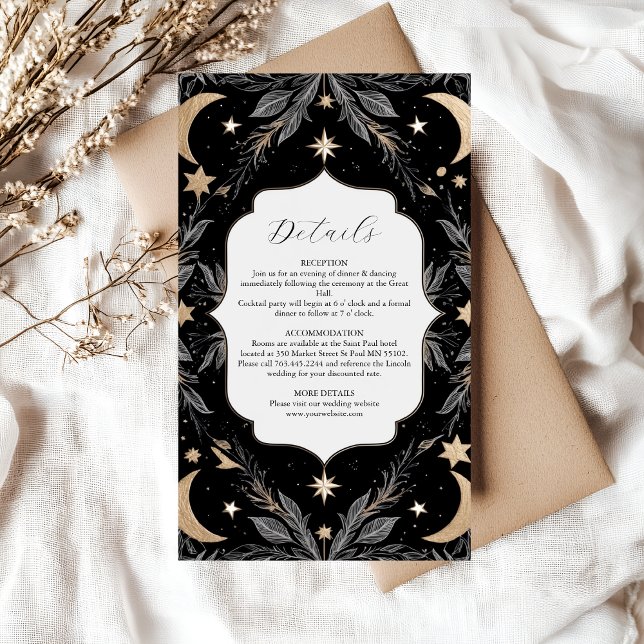 Tarjeta De Recepción Boda de las Estrellas Móviles Celestes Botánicas V (Subido por el creador)