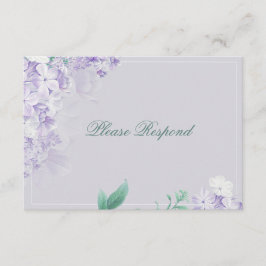 Tarjeta De Recepción Boda de las flores de primavera violeta