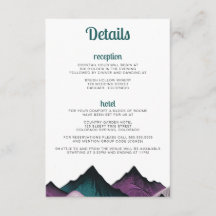 Boda de las montañas moradas y Verde azuladas