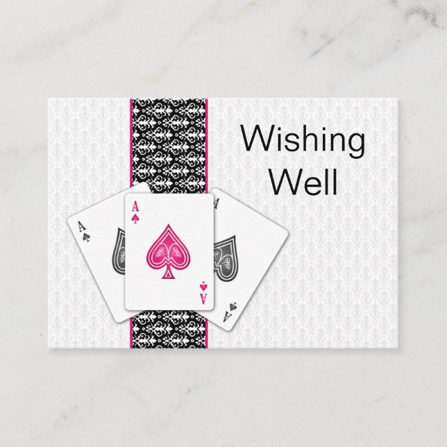 Tarjeta De Recepción Boda de Las Vegas deseando buenas cartas (Anverso)