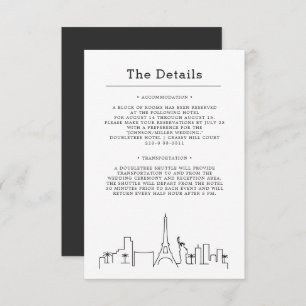Tarjeta De Recepción Boda de Las Vegas   Detalles del invitado