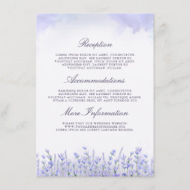 Tarjeta De Recepción Boda de Lavenders Información sobre el invitado
