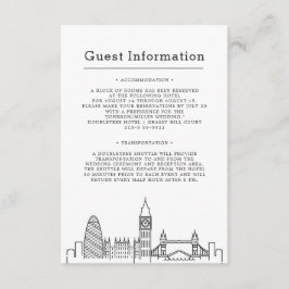 Tarjeta De Recepción Boda de Londres | Información de invitado unilater