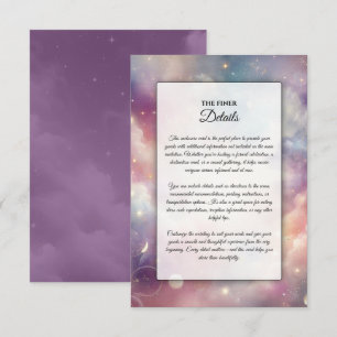 Tarjeta De Recepción Boda de los cielos estrafalarios celestiales brill