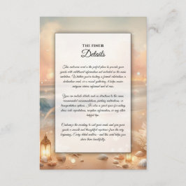 Tarjeta De Recepción Boda de los sueños de sol y espuma costera