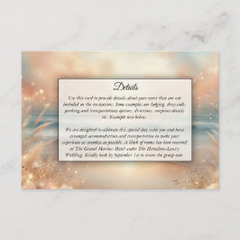 Tarjeta De Recepción Boda de los sueños de sol y espuma costera