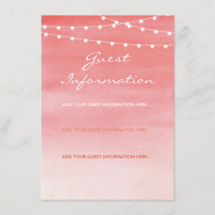 Tarjeta De Recepción Boda de luces de cadena de color de agua