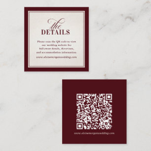 Tarjeta De Recepción Boda de Lujo Moderna Formal Burgundy Dinero Antigu