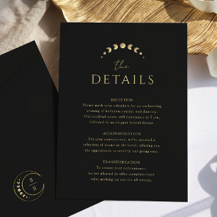 Tarjeta De Recepción Boda de Luna Dorada