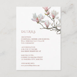 Tarjeta De Recepción Boda de Magnolia de Arte Fino